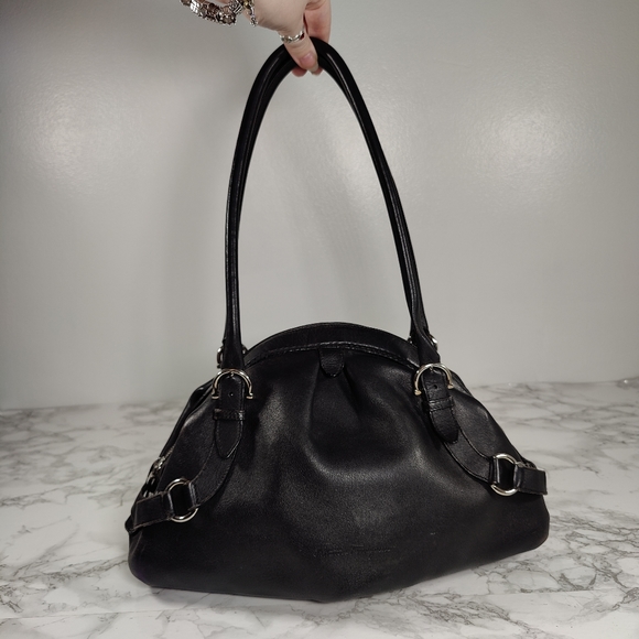 Salvatore Ferragamo Half Moon Black Leather Shoulder Bag AS-IS - Picture 2 of 15